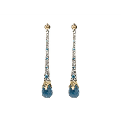 Konstantino Earrings in Mixed Metals containing London blue topaz, Other, Multi-gemstone SKMK3151-639