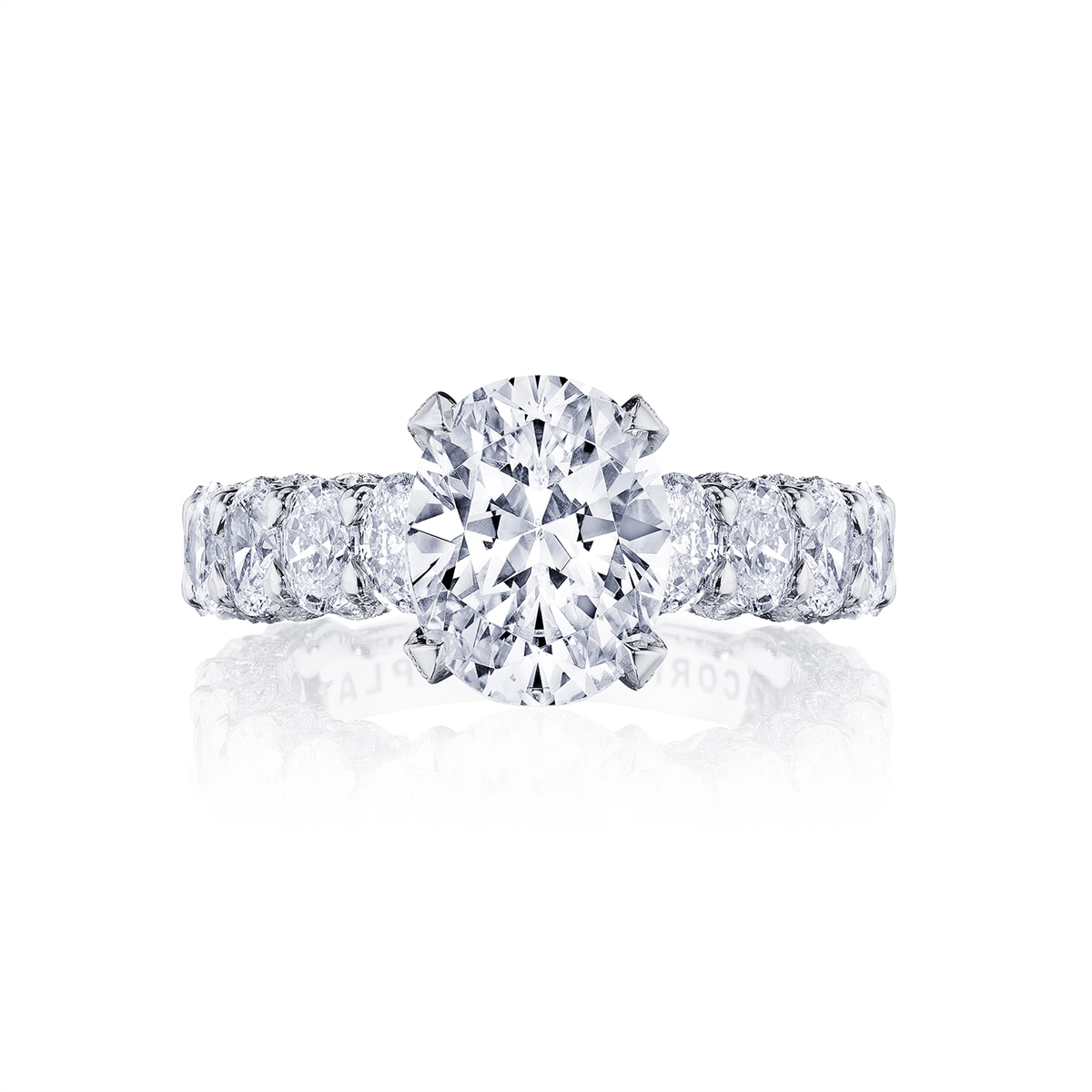 Tacori Engagement Rings in White Gold containing Diamond HT 2665 OV 12X8.5 W