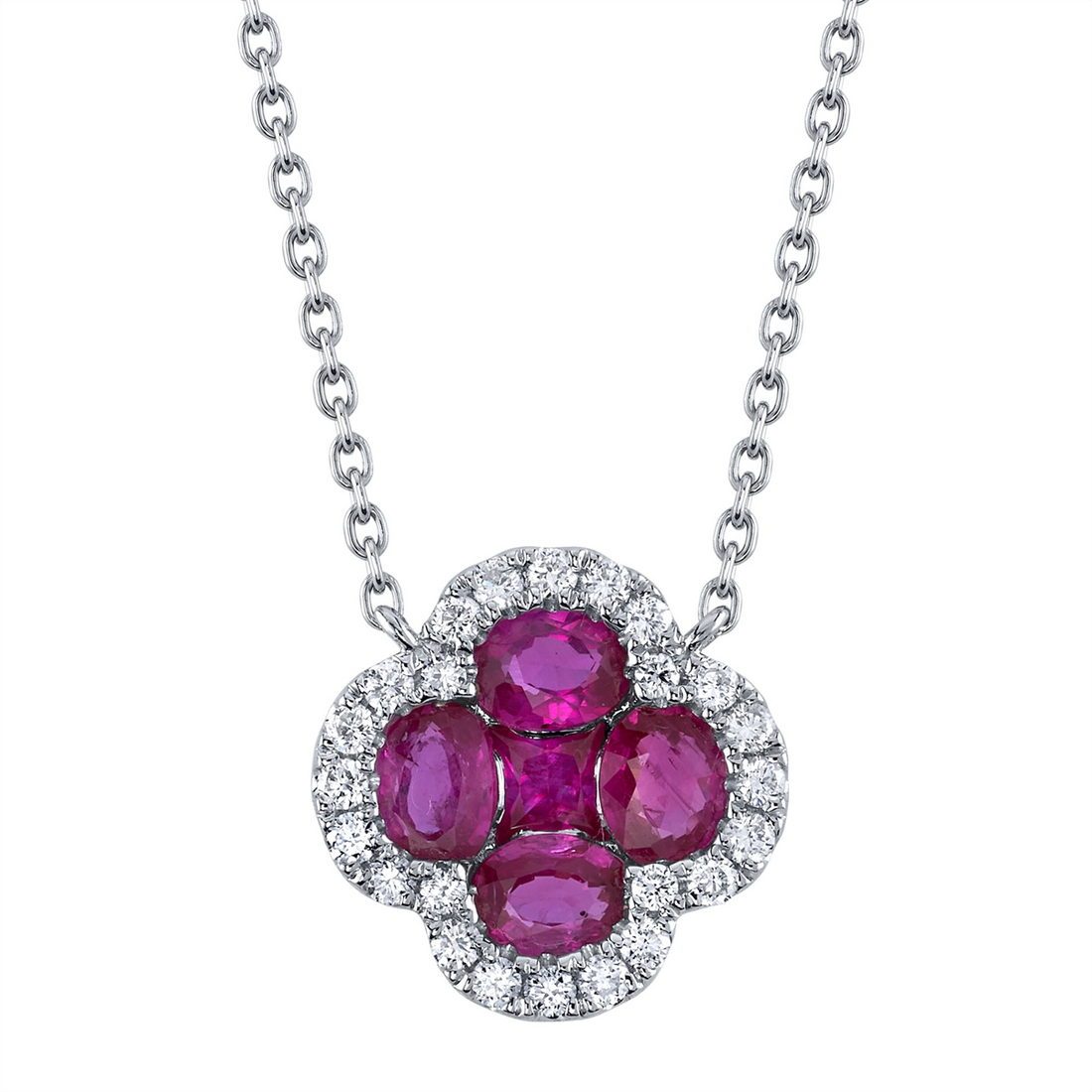 Necklaces Necklaces in White Gold containing Multi-gemstone, Diamond, Ruby 428449