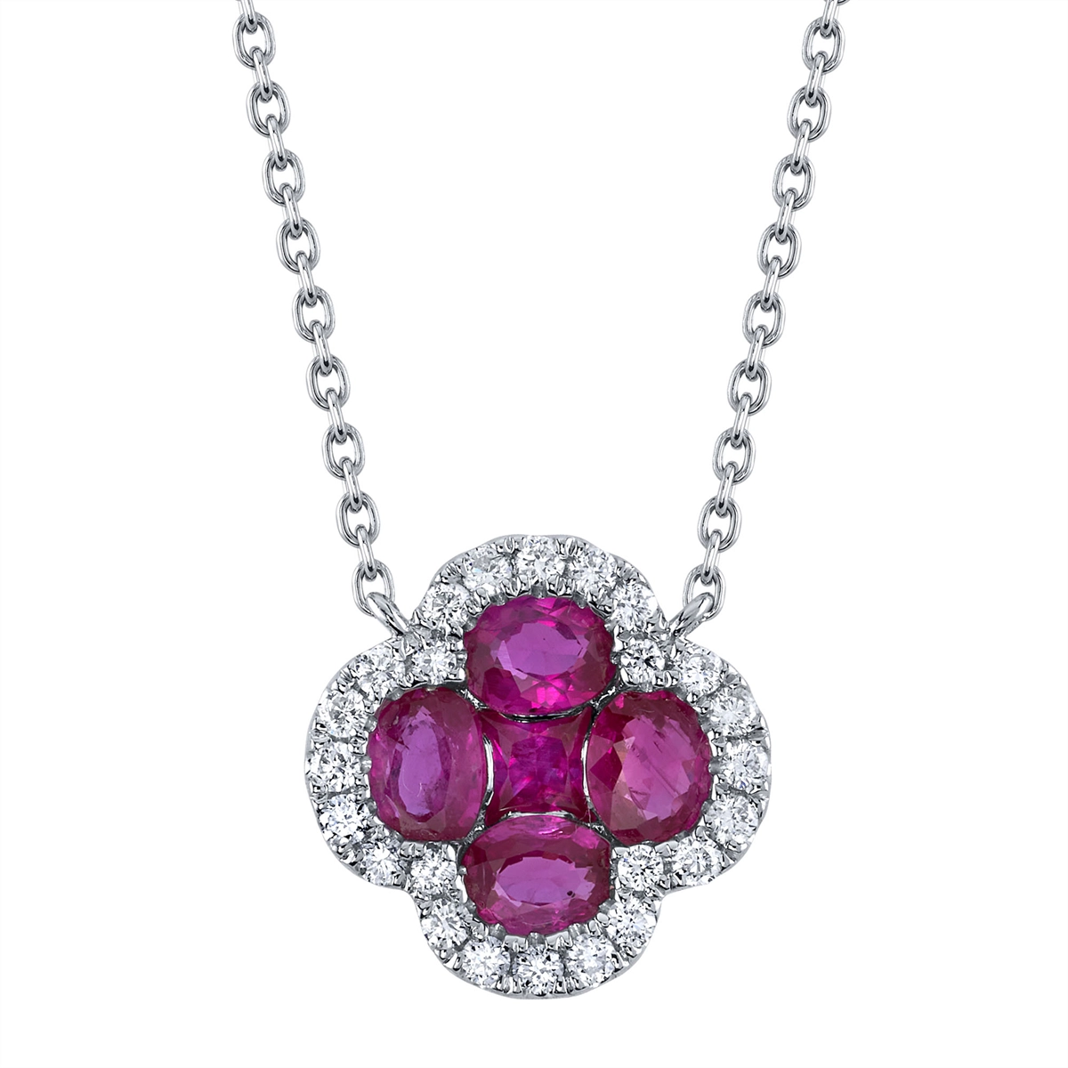 Necklaces Necklaces in White Gold containing Multi-gemstone, Diamond, Ruby 428449