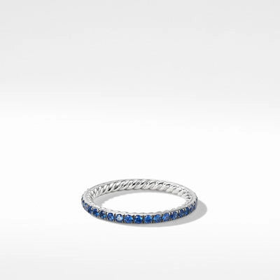 David Yurman Wedding Rings in Platinum/Palladium containing Sapphire WR3078PLASA7