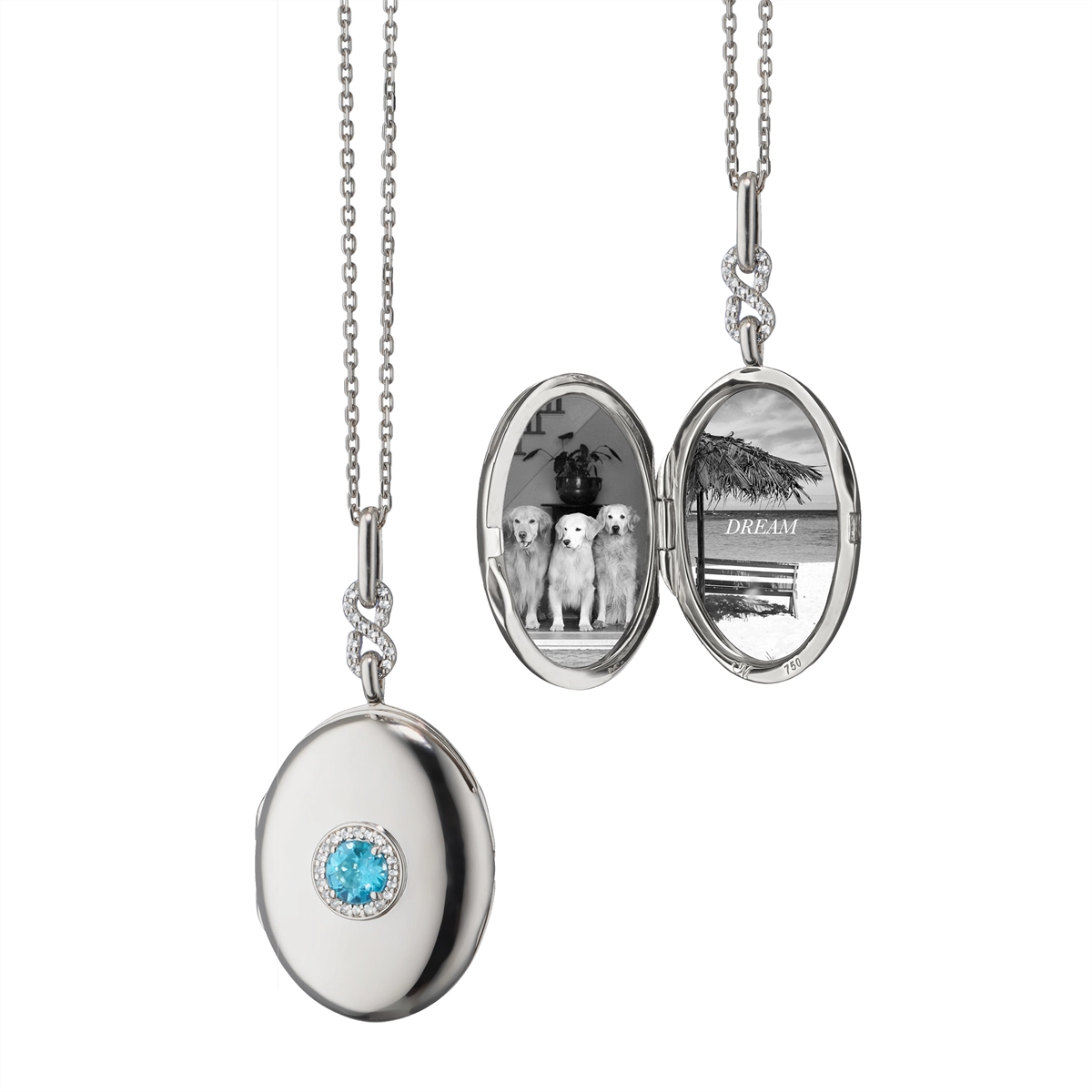 Monica Rich Kosann Necklaces in Silver containing Blue topaz , Other, Multi-gemstone 44341
