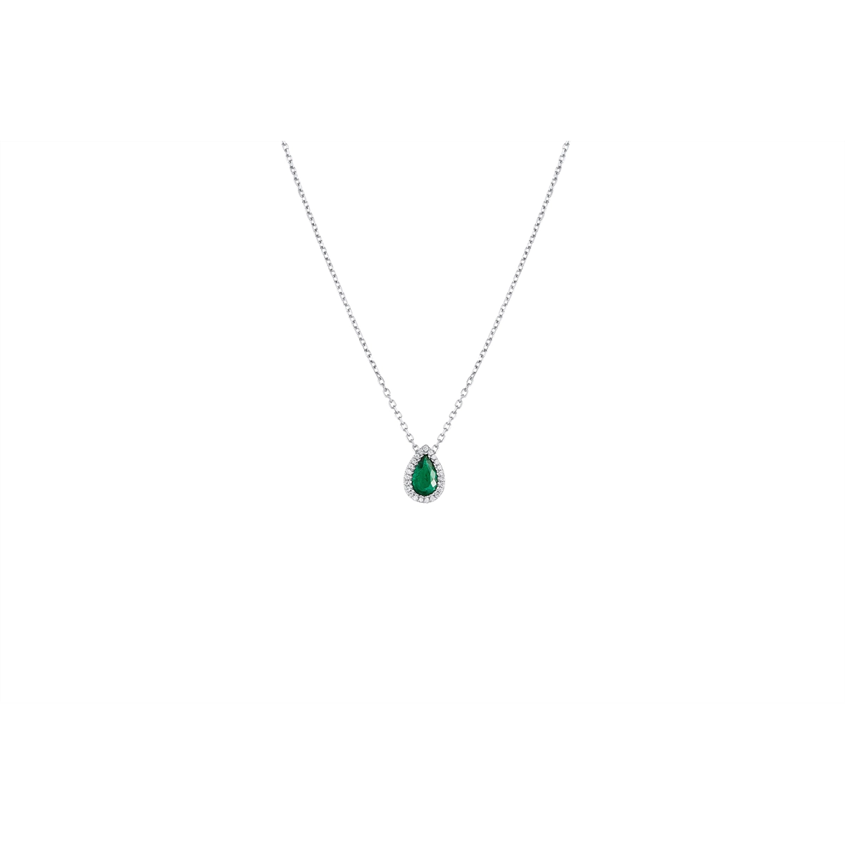 Necklaces Necklaces in White Gold containing Multi-gemstone, Diamond, Emerald 428710
