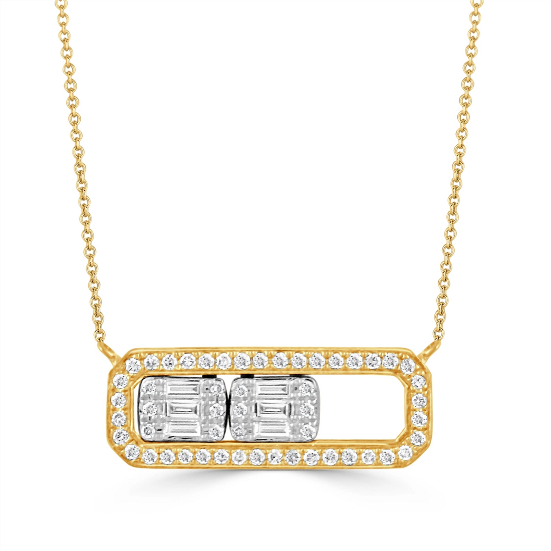 Doves Necklaces in Mixed Metals containing Diamond N9526TT