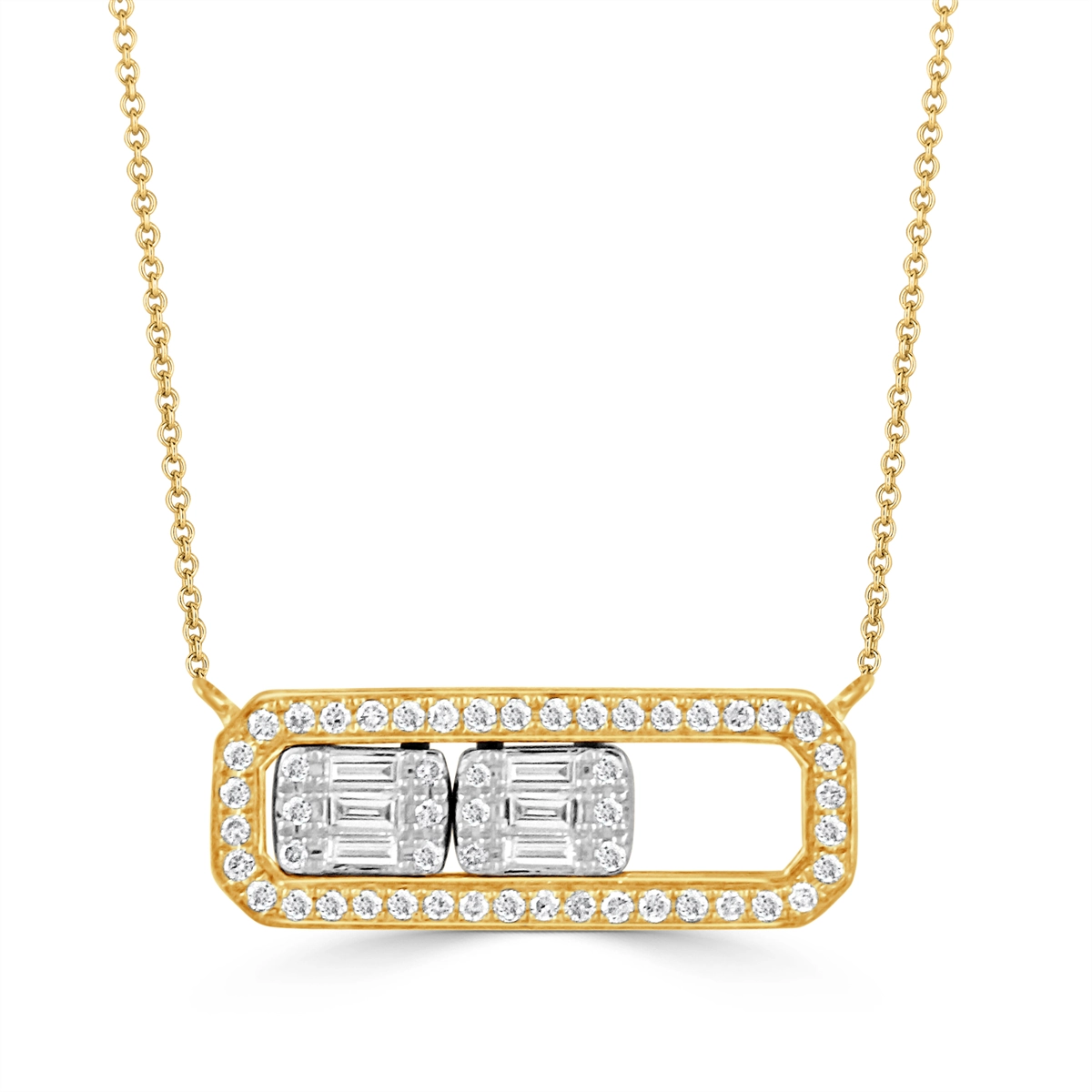 Doves Necklaces in Mixed Metals containing Diamond N9526TT