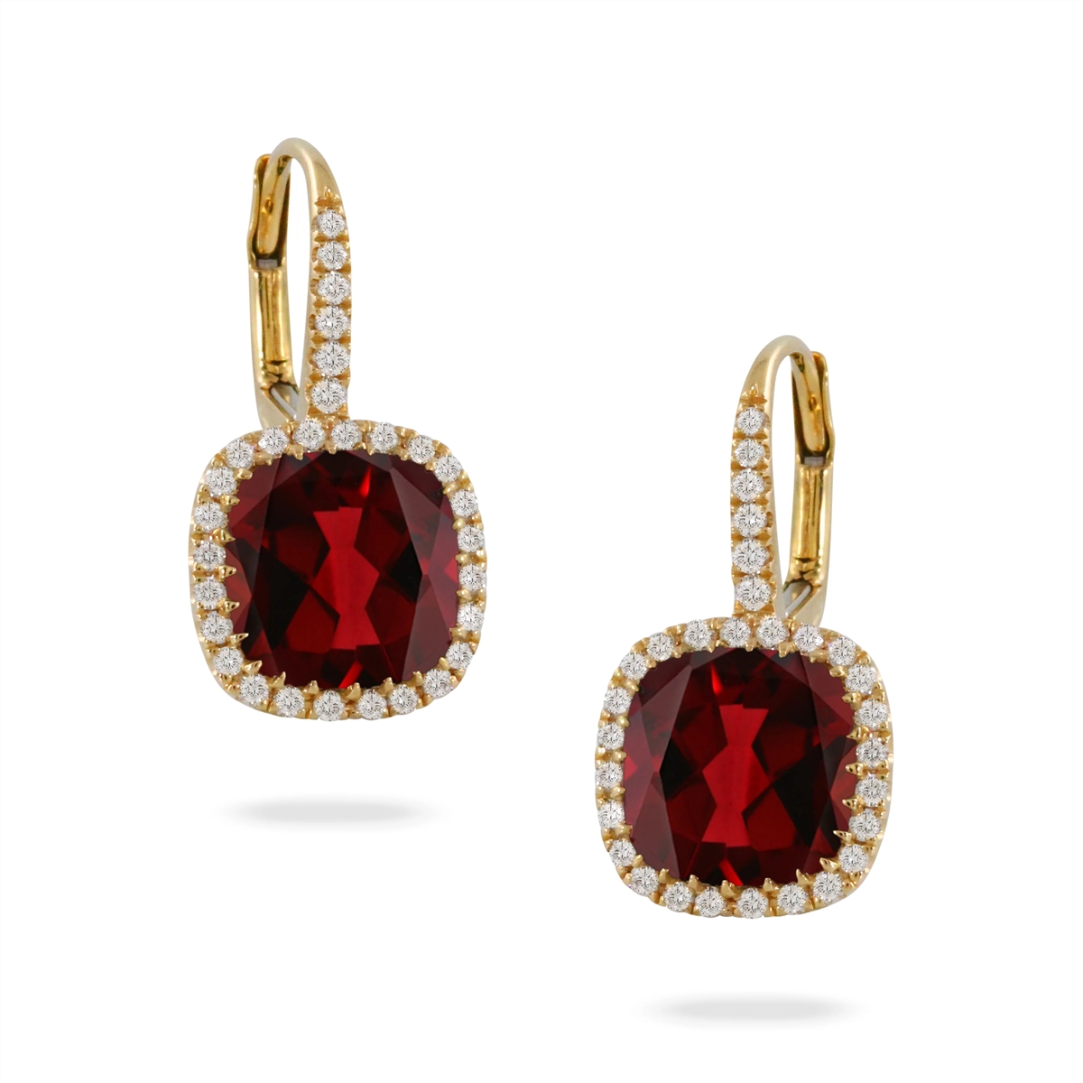 Doves Earrings in Yellow Gold containing Garnet, Multi-gemstone, Diamond E8525GT