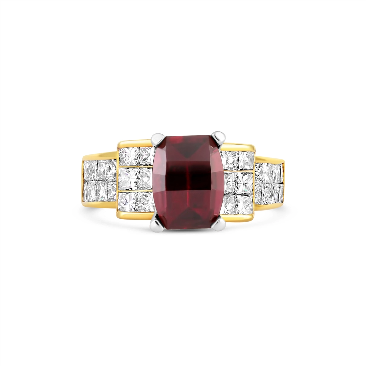 Engagement Collections Rings in Mixed Metals containing Garnet, Multi-gemstone, Diamond 429083
