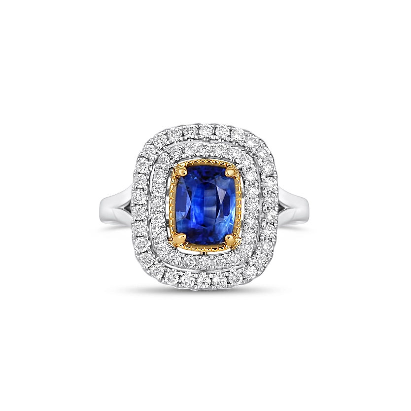 Rings Rings in Platinum/Palladium containing Multi-gemstone, Diamond, Sapphire 429167