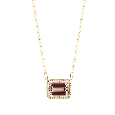 Frederic Sage Necklaces in Rose Gold containing Multi-gemstone, Diamond, Morganite P9157MPC-MRPW