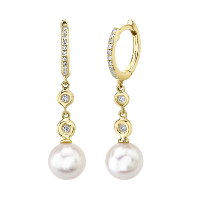 Earrings Earrings in Yellow Gold containing Multi-gemstone, Diamond, Pearl 429329