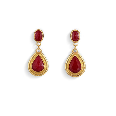 Gurhan Earrings in Mixed Metals containing Multi-gemstone, Diamond, Ruby OKE-YG-RU-15678
