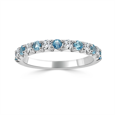 csv_image Rings Wedding Ring in White Gold containing Blue topaz , Multi-gemstone, Diamond 430130