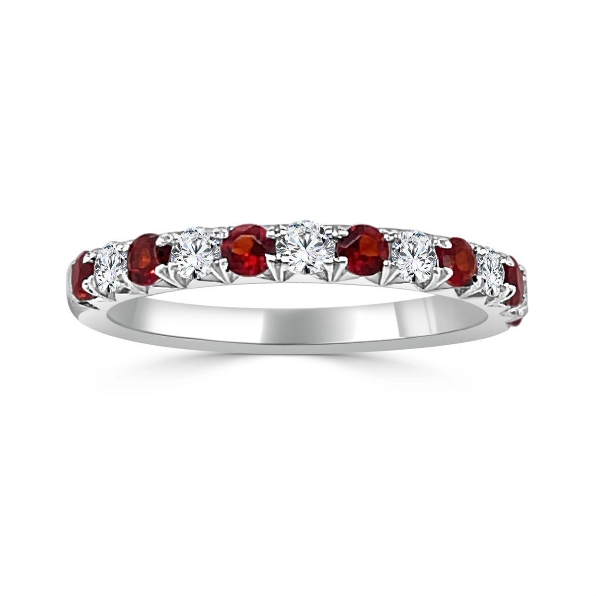 Rings Wedding Rings in White Gold containing Garnet, Multi-gemstone, Diamond 430133