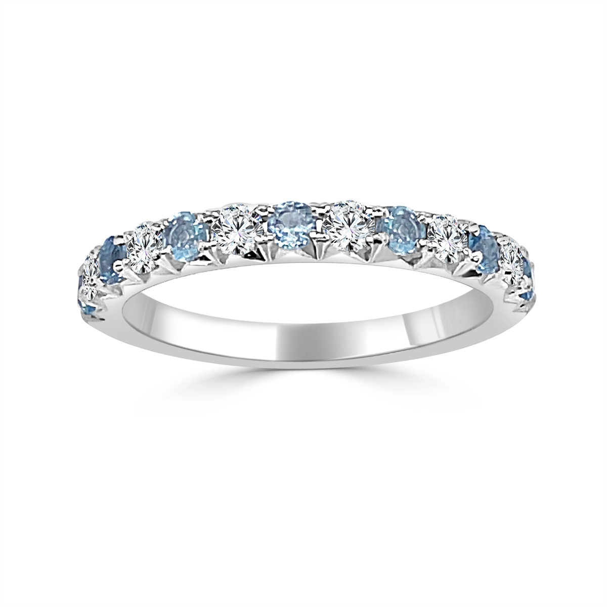 Rings Wedding Rings in White Gold containing Aquamarine, Multi-gemstone, Diamond 430136