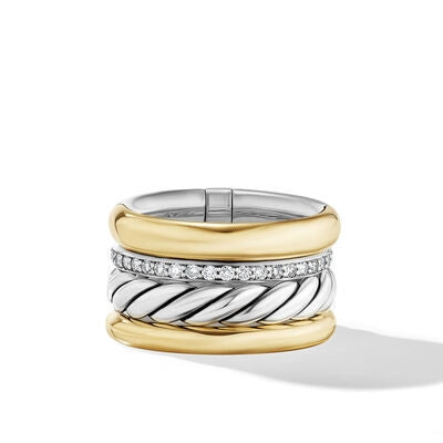 David Yurman Rings in Mixed Metals containing Diamond R17927DS8ADI6