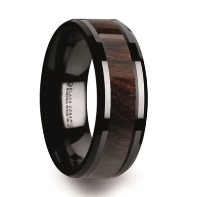 Mens Bands Wedding Rings in Alternative Metals C5981-BCBW-8MM-9
