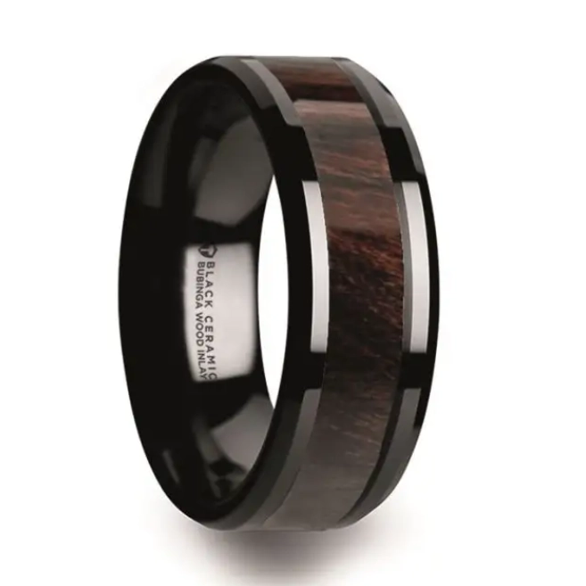 Mens Bands Wedding Rings in Alternative Metals C5981-BCBW-8MM-12