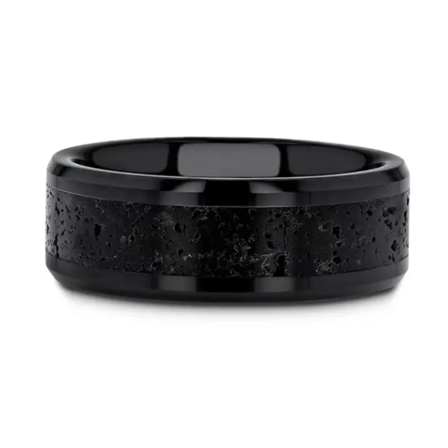 Mens Bands Wedding Rings in Alternative Metals containing Other W1491-BCLI-6MM-9.5