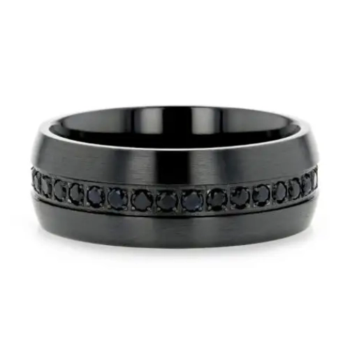 Mens Bands Wedding Rings in Alternative Metals containing Other 6329-TISS-8MM-10