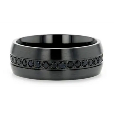 Mens Bands Wedding Rings in Alternative Metals containing Other 6329-TISS-8MM-10