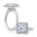 A. Jaffe Engagement Rings in White Gold containing Diamond MECPC2920Q/296-W