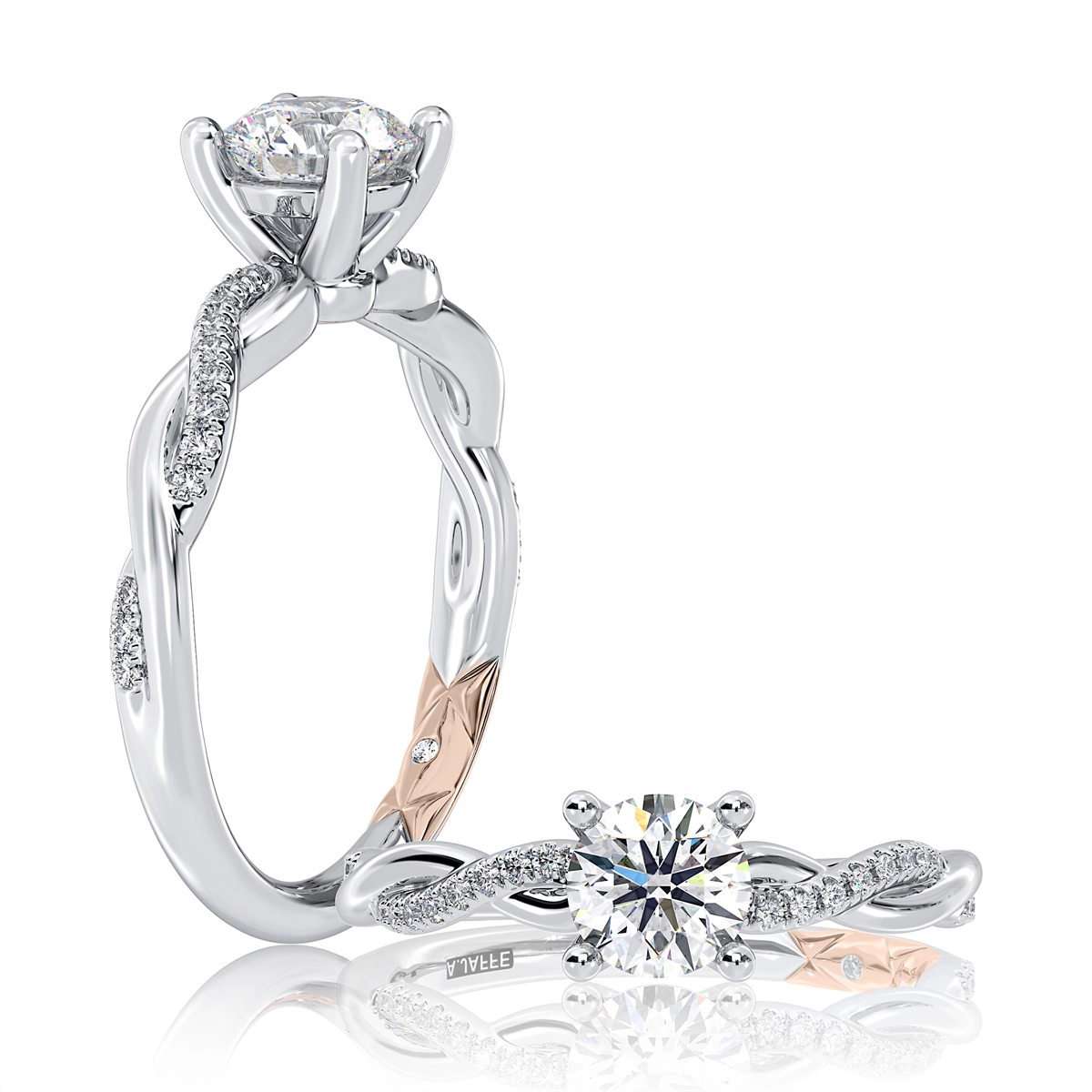 A. Jaffe Engagement Rings in Mixed Metals containing Diamond MECRD2544/160-14WR