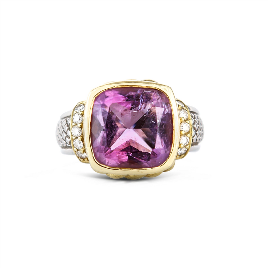 Judith Ripka Sterling Silver and 18K Yellow Gold Amethyst Judith Ripka Sterling Silver and 18K Yellow Gold Amethyst