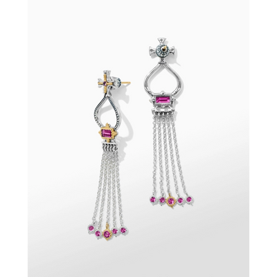 Konstantino Earrings in Mixed Metals containing Corundum SKKJ705-538