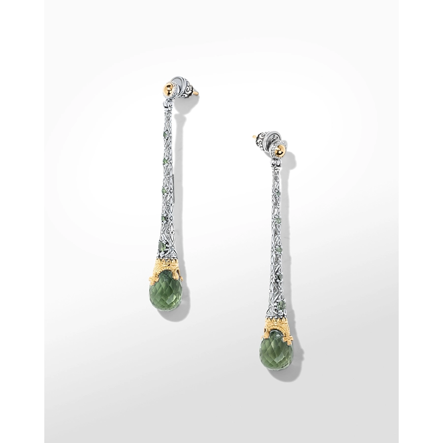 Konstantino Earrings in Mixed Metals containing Green amethyst SKMK3151-102