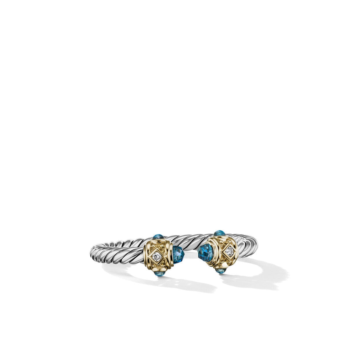 David Yurman Rings in Mixed Metals containing London blue topaz, Multi-gemstone, Diamond R14434DS4AIBDI7