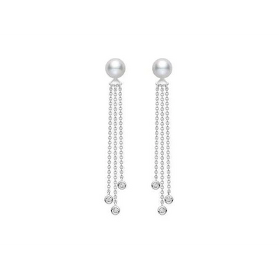 csv_image Mikimoto Earring in White Gold containing Multi-gemstone, Diamond, Pearl MEH10025ADXW