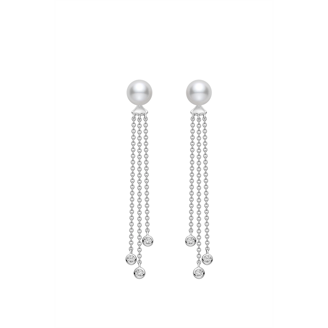 Mikimoto Earrings in White Gold containing Multi-gemstone, Diamond, Pearl MEH10025ADXW