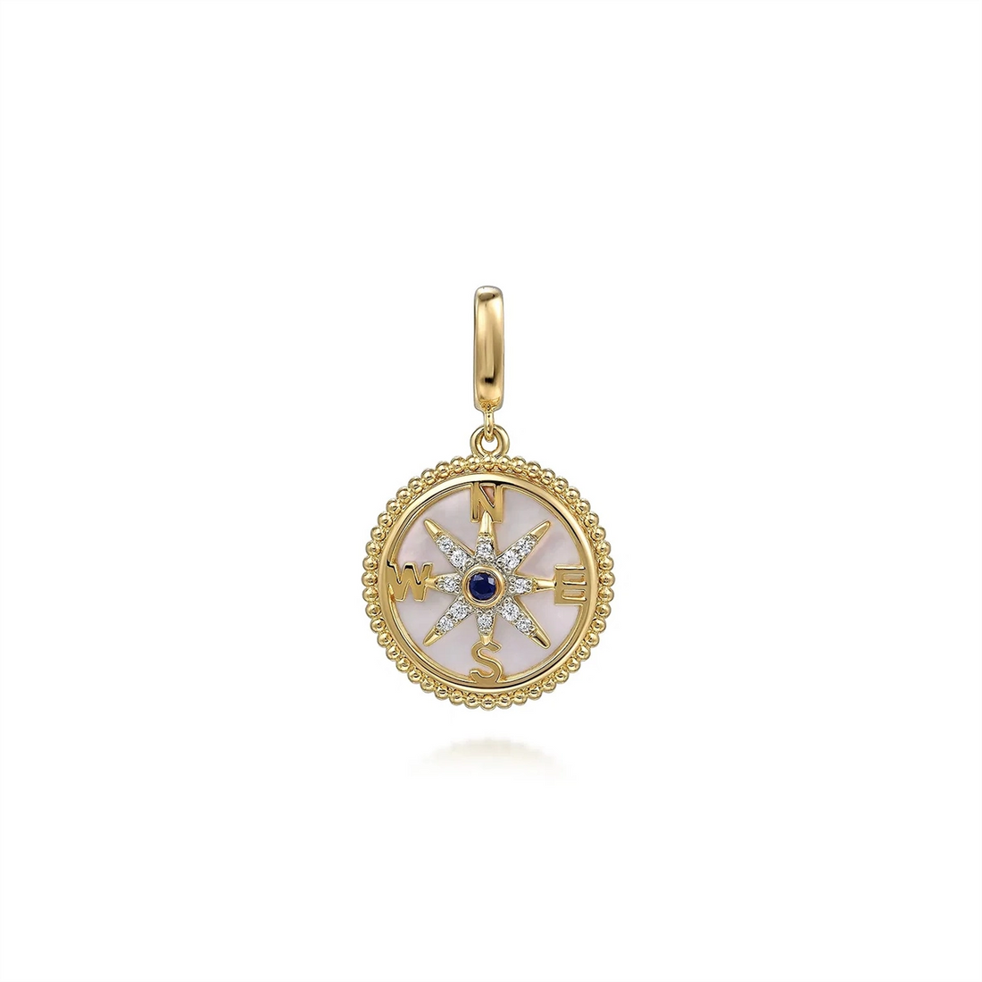 Gabriel & Co Pendants in Yellow Gold containing Mother of pearl, Multi-gemstone, Diamond, Sapphire PT6598Y45MC