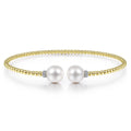 Gabriel & Co Bracelets in Yellow Gold containing Multi-gemstone, Diamond, Pearl BG4247-62Y45PL