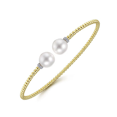 Gabriel & Co Bracelets in Yellow Gold containing Multi-gemstone, Diamond, Pearl BG4247-62Y45PL