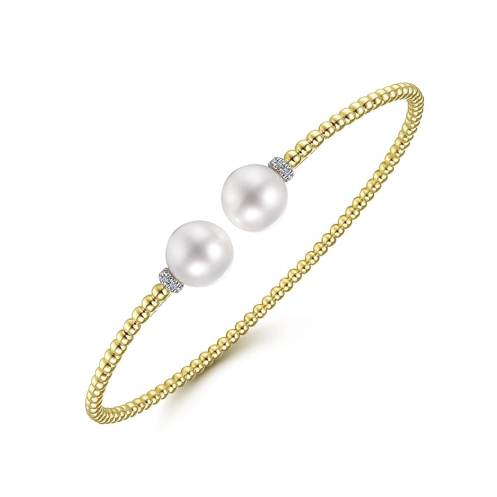 Gabriel & Co Bracelets in Yellow Gold containing Multi-gemstone, Diamond, Pearl BG4247-62Y45PL