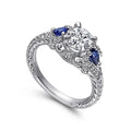 Gabriel & Co Engagement Rings in White Gold containing Multi-gemstone, Diamond, Sapphire ER12582R4W44SA.0216