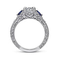 Gabriel & Co Engagement Rings in White Gold containing Multi-gemstone, Diamond, Sapphire ER12582R4W44SA.0216
