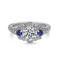 Gabriel & Co Engagement Rings in White Gold containing Multi-gemstone, Diamond, Sapphire ER12582R4W44SA.0216