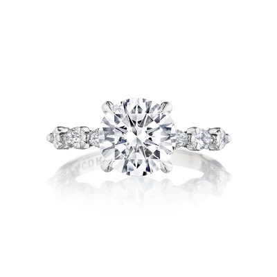 Tacori Engagement Rings in White Gold containing Diamond 2687 2.2 RD 9 W