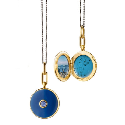 csv_image Monica Rich Kosann Necklace in Mixed Metals containing Other, Multi-gemstone, Sapphire VL-2009-NAVY