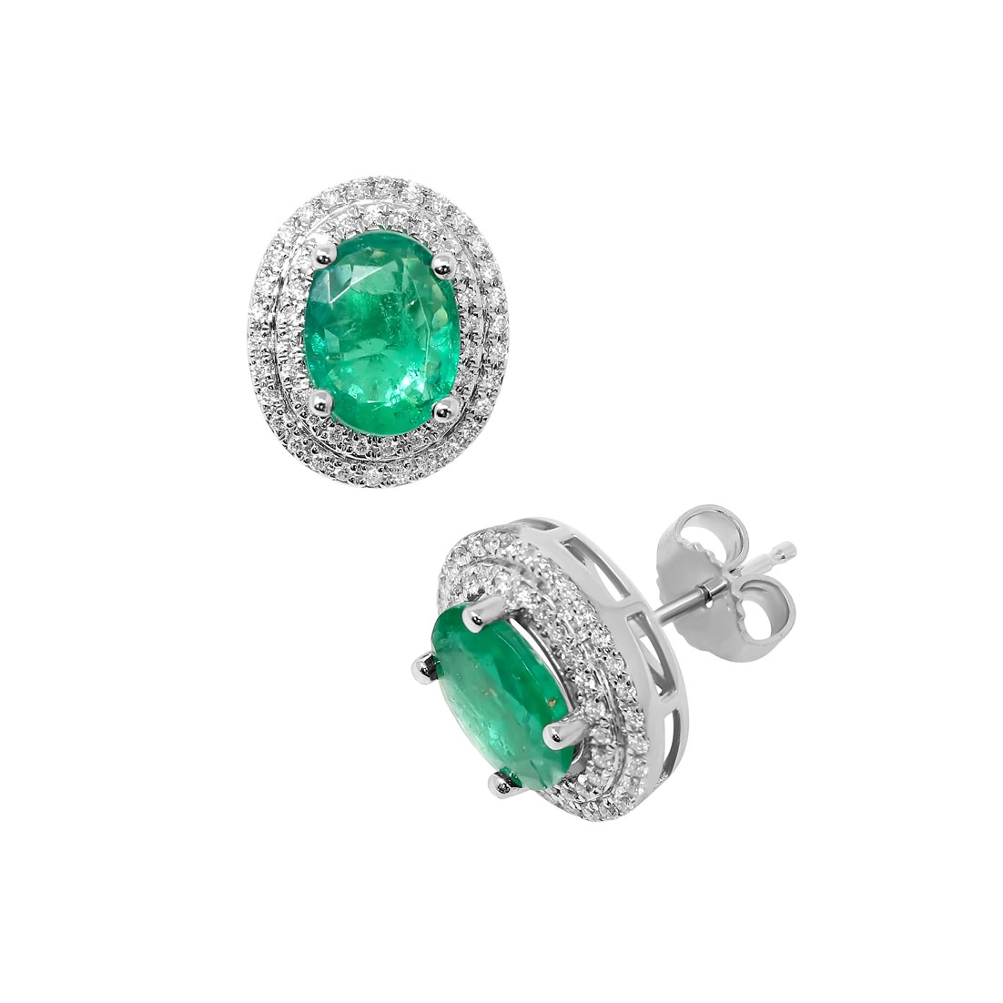 Earrings Earrings in White Gold containing Multi-gemstone, Diamond, Emerald 432297