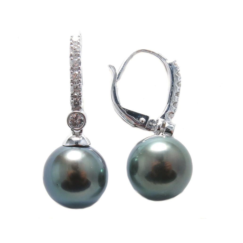 Earrings Earrings in White Gold containing Multi-gemstone, Diamond, Pearl 432302