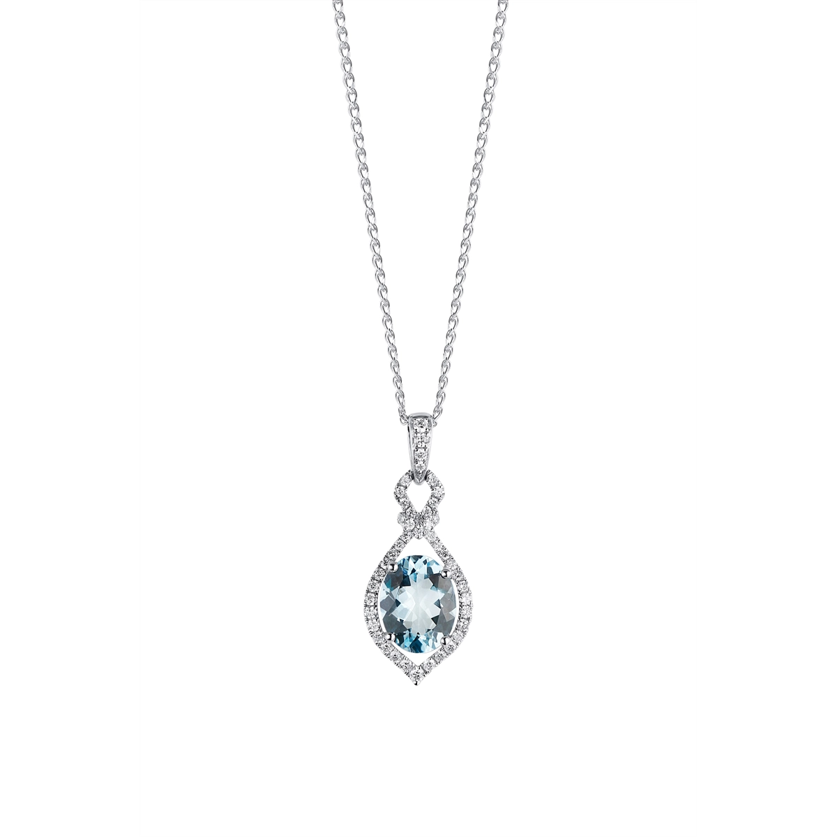 Necklaces Necklaces in White Gold containing Aquamarine, Multi-gemstone, Diamond 432335