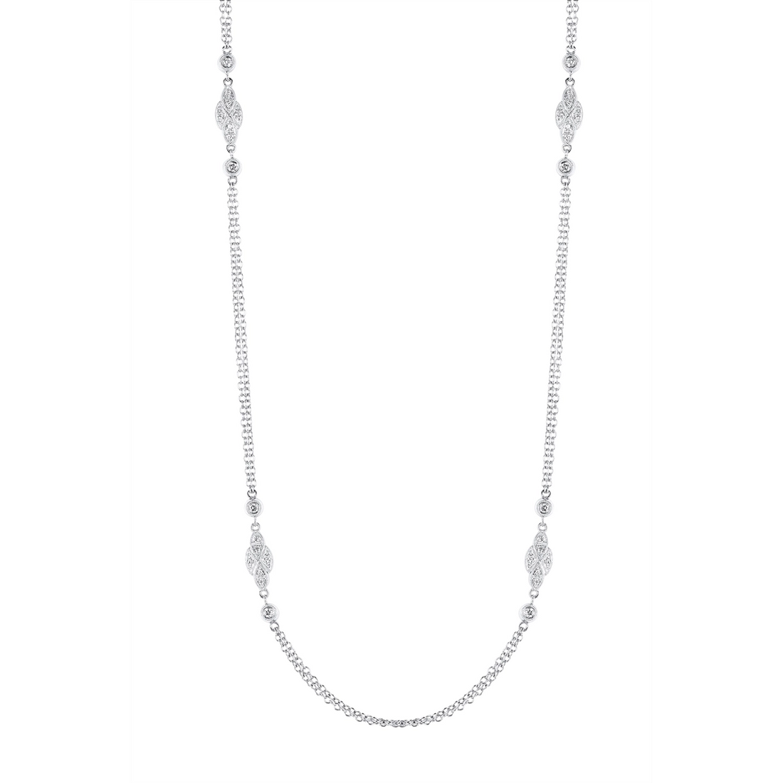 Gabriel & Co Necklaces in White Gold containing Diamond NK914W44J