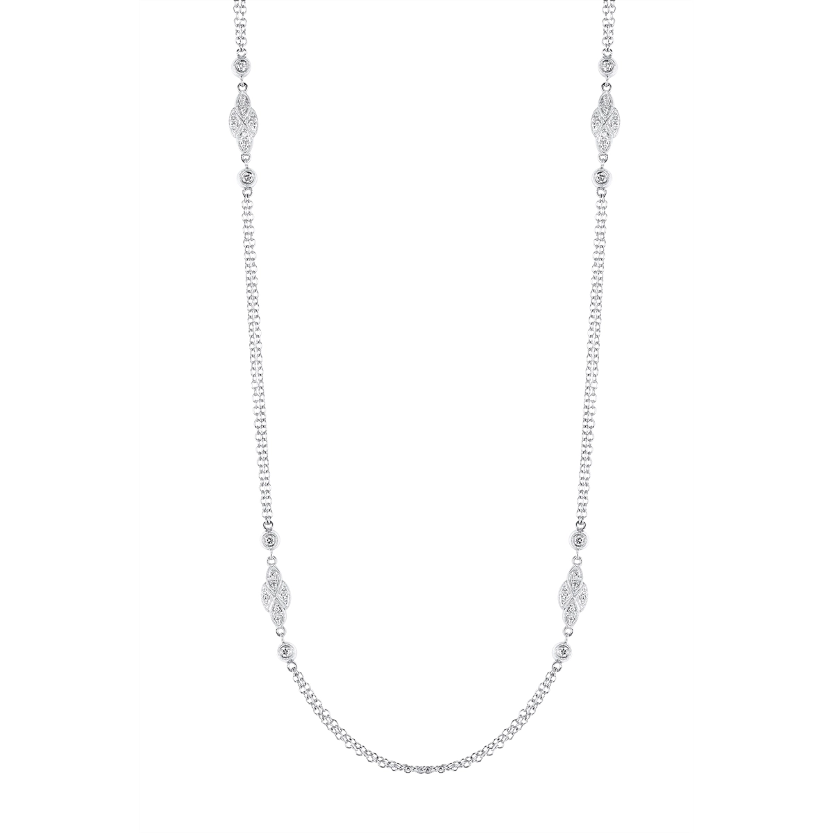 Gabriel & Co Necklaces in White Gold containing Diamond NK914W44J