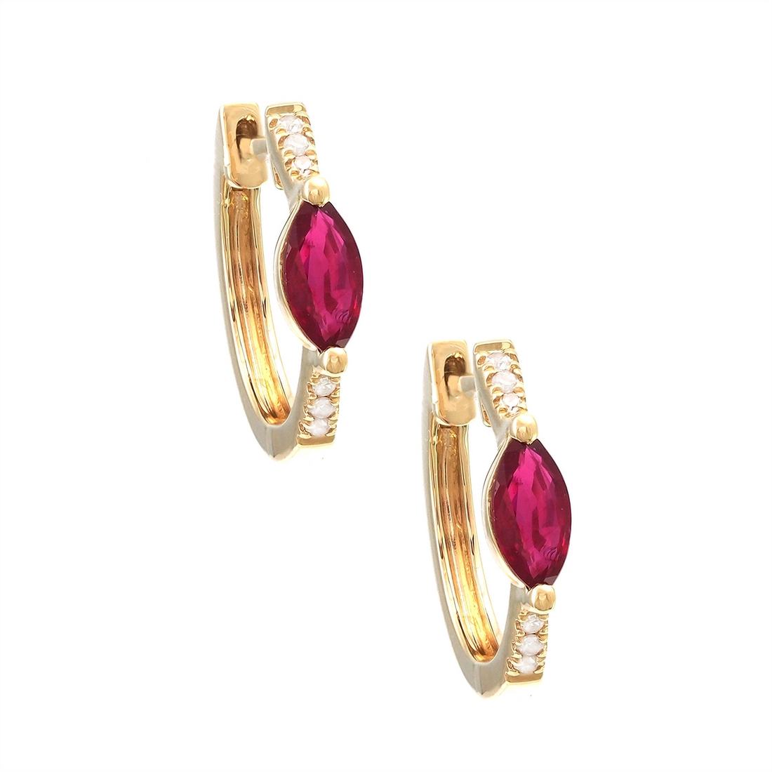Earrings Earrings in Yellow Gold containing Multi-gemstone, Diamond, Ruby 432602