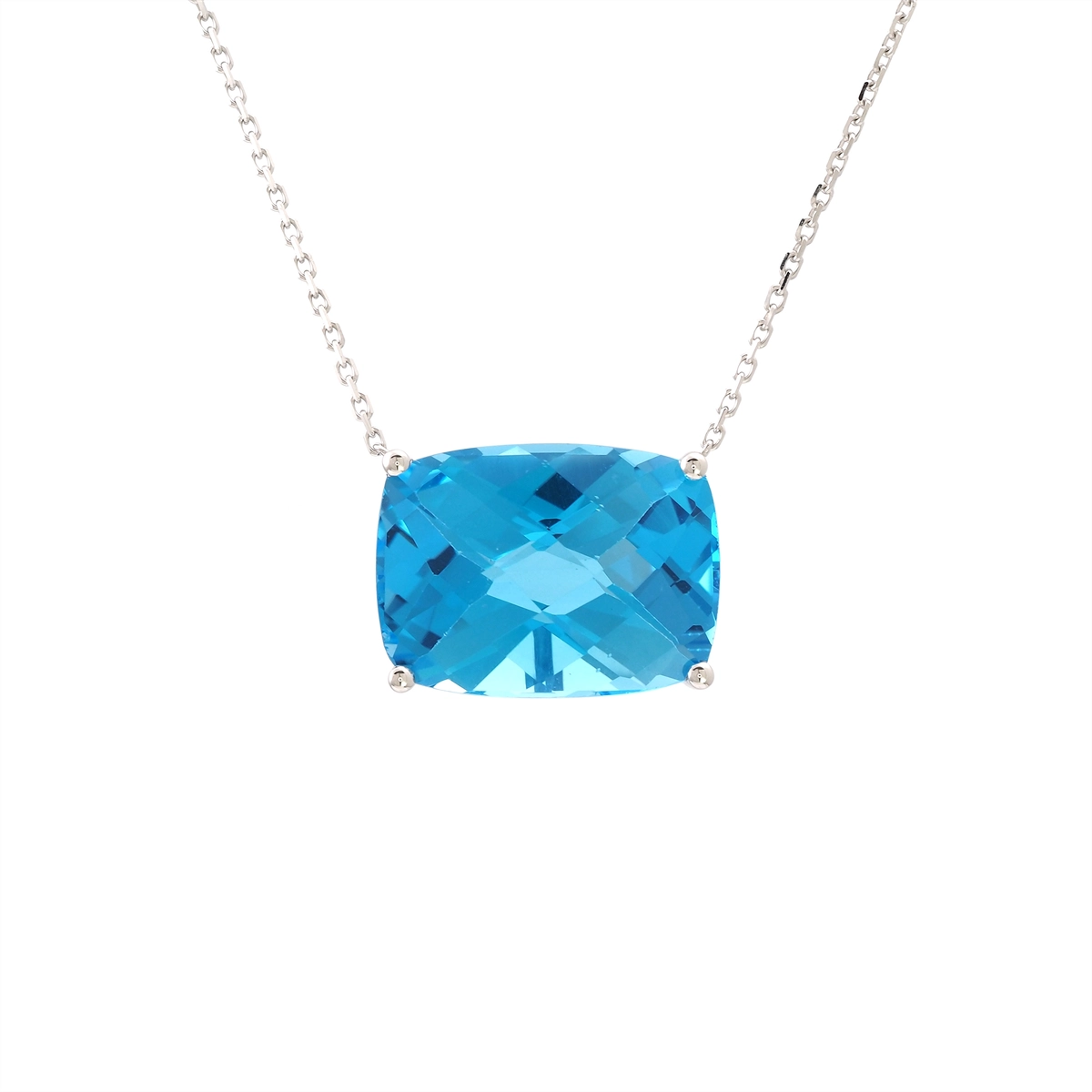 Necklaces Necklaces in White Gold containing Blue topaz  432617