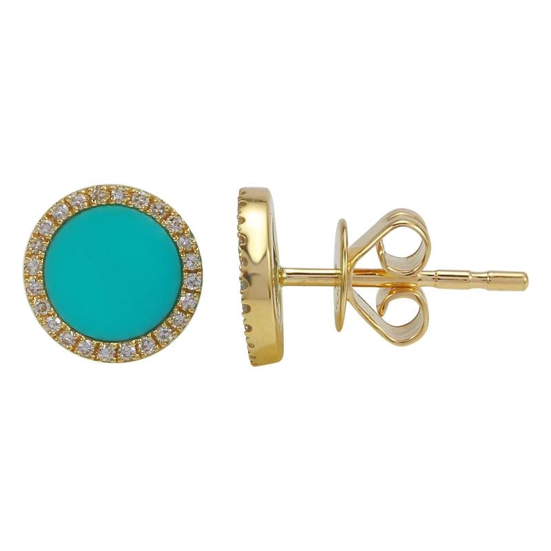 Earrings Earrings in Yellow Gold containing Multi-gemstone, Diamond, Turquoise 432641