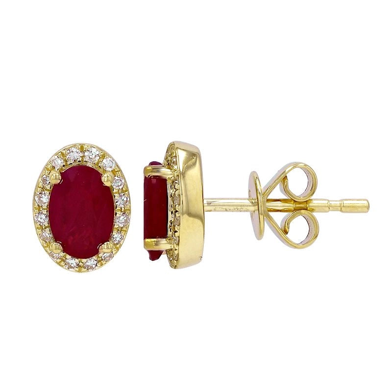 Earrings Earrings in Yellow Gold containing Multi-gemstone, Diamond, Ruby 432869